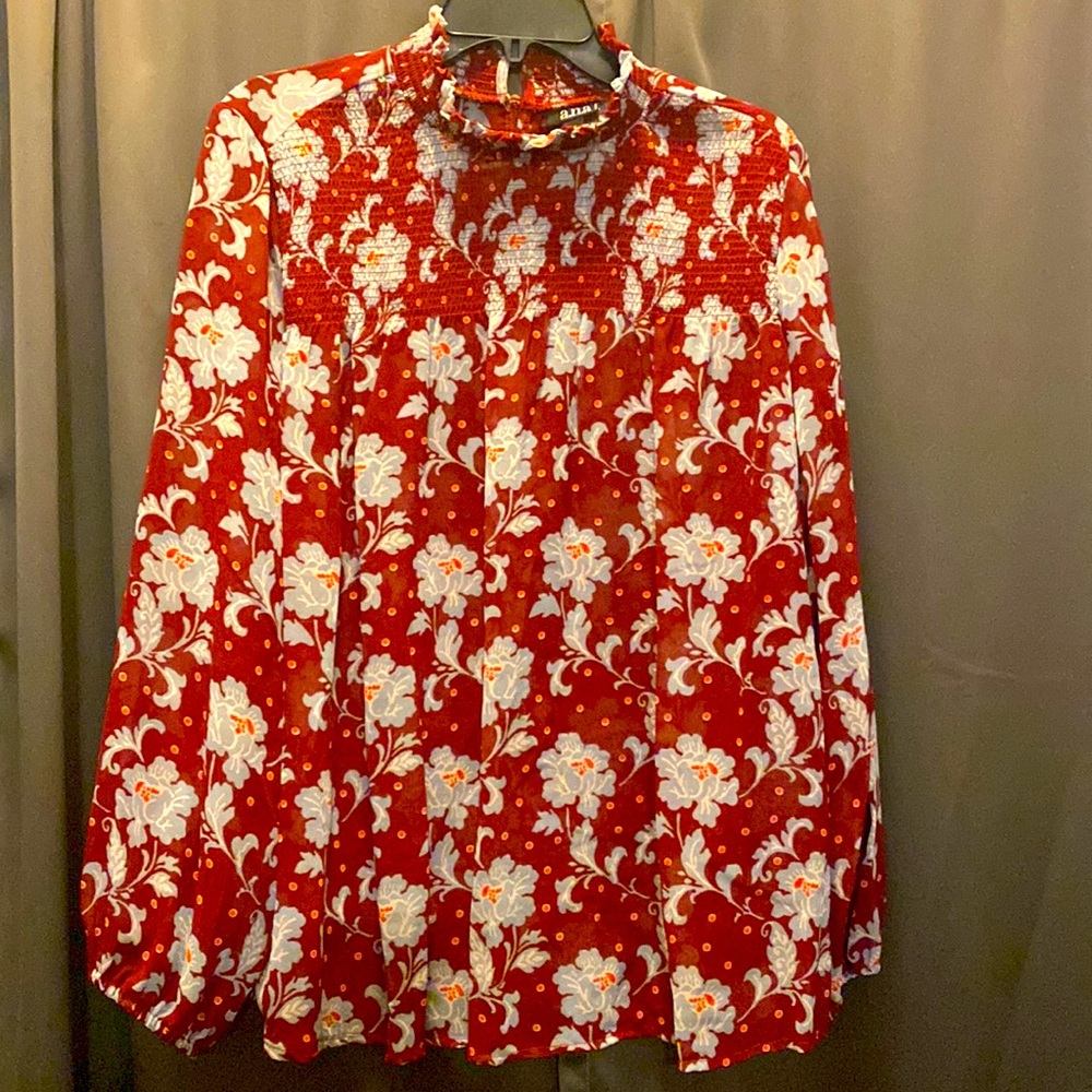 Floral keyhole blouse
